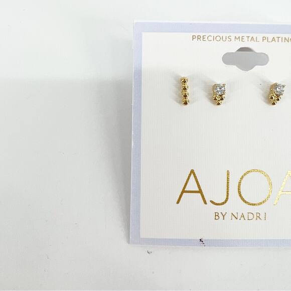 NWT AJOA Lala Gold 2 Pack Stud Earrings - Picture 3 of 4